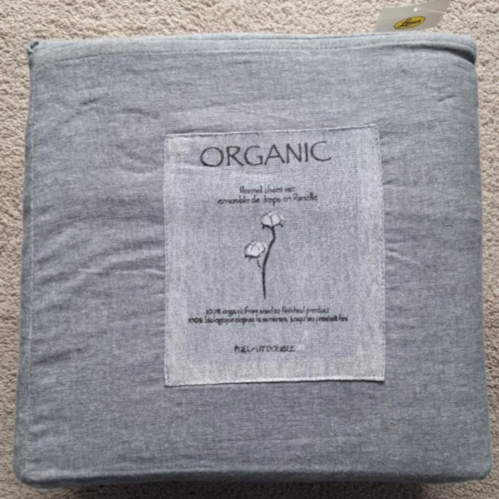 Organic Flannel Sheet Set - 100% Cotton - Full Double Size Bed